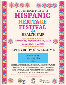 Hispanic Heritage Month festival at South High School: flyer